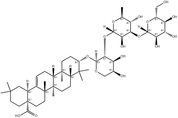 齐墩果酸-3-O-&beta;-D葡萄糖( 1&rarr;3)-&alpha;-L-鼠李糖(1&rarr;2)-&alpha;-L-阿拉伯糖苷