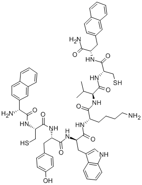 (D-2-Nal5,Cys6·11,Tyr7,D-Trp8,Val10,2-Nal12)-Somatostatin-14 (5-12) amide