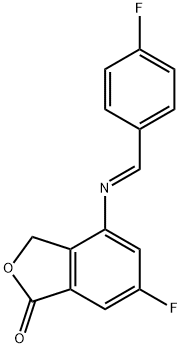 (E)-6-fluoro-4-((4-fluorobenzylidene)amino)isobenzofuran-1(3H)-one