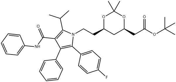 (4R-cis)-6-[2-[2-(4-氟苯基)-5-(1-异丙基)-3-苯基-4-[(苯胺)羰基]-1H-吡咯-1-基]乙基]-2,2-二甲基-1,3-二氧六环-4-乙酸叔丁酯