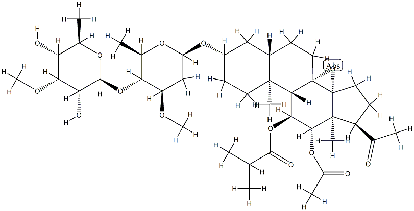 11-O-异丁酰基-12-O-乙酰基通关藤甘元B-3-O-茯苓二糖基