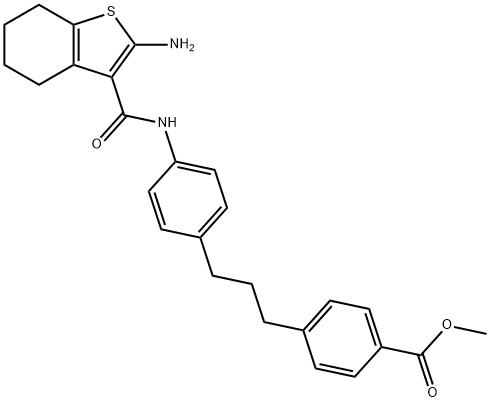Methyl 4-(3-(4-(2-amino-4,5,6,7-tetrahydrobenzo[b]thiophene-3-carboxamido)phenyl)propyl)benzoate