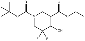 1-Boc-5,5-difluoro-4-hydroxy-piperidine-3-carboxylic acid ethyl ester