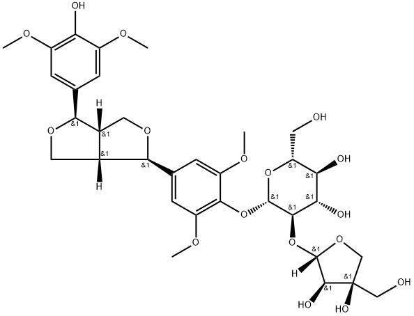 (-)-丁香树脂酚-4-O-&beta;-D-呋喃芹糖基-(1&rarr;2)-&beta;-D-吡喃葡萄糖苷