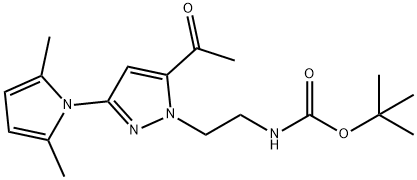 tert-butyl (2-(5-acetyl-3-(2,5-dimethyl-1H-pyrrol-1-yl)-1H-pyrazol-1-yl)ethyl)carbamate