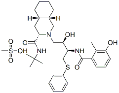 (3S,4aS,8aS)-N-(tert-Butyl)-2-((2R,3R)-2-hydroxy-3-(3-hydroxy-2-methylbenzamido)-4-(phenylthio)butyl)decahydroisoquinoline-3-carboxamide methanesulfonate