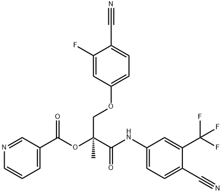 (S)-1-((4-cyano-3-(trifluoromethyl)phenyl)amino)-3-(4-cyanophenoxy)-2-methyl-1-oxopropan-2-ylnicotinate