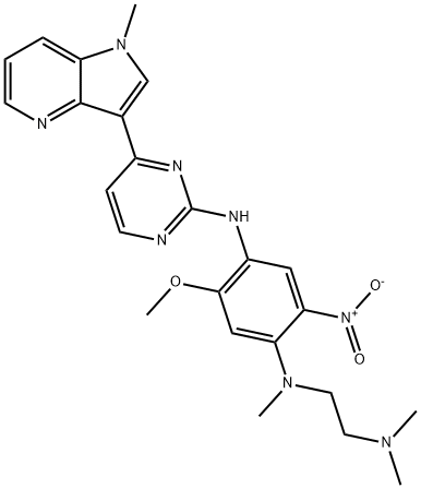 N1-(2-(dimethylamino)ethyl)-5-methoxy-N1-methyl-N4-(4-(1-methyl-1H-pyrrolo[3,2-b]pyridin-3-yl)pyrimidin-2-yl)-2-nitrobenzene-1,4-diamine