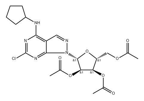 6-Chloro-N-cyclopentyl-1-(2,3,5-tri-O-acetyl-锟?D-ribofuranosyl)-1H-pyrazolo[3,4-d]pyrimidin-4-amine,