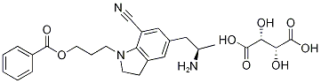 3-(5-(2-Aminopropyl)-7-cyanoindolin-1-yl)propyl benzoate (2R,3R)-2,3-dihydroxysuccinate