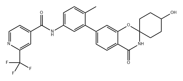 N-[4-Methyl-3-(4'-hydroxy-4-oxospiro[2H-1,3-benzoxazine-2,1'-cyclohexan]-7(3H)-yl)phenyl]-2-(trifluoromethyl)-4-pyridinecarboxamide