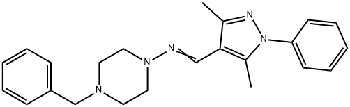 (E)-N-(4-苄基-1-哌嗪基)-1-(3,5-二甲基-1-苯基-1H-吡唑-4-基)甲亚胺