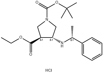 (3S,4R)-1-叔丁基4-(((R)-1-苯基乙基)氨基)吡咯烷-1,3-二羧酸盐酸盐