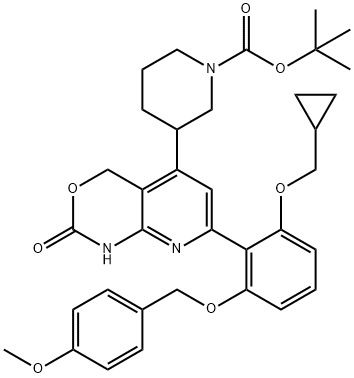 3-[7-[2-(环丙基甲氧基)-6-[(4-甲氧基苯基)甲氧基]苯基]-1,4-二氢-2-氧代-2H-吡啶并[2,3-d][1,3]噁嗪-5-基]-1-哌啶甲酸叔丁酯