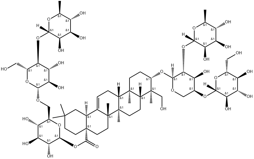 白头翁皂苷H;3-O-&beta;-D-葡萄糖( 1&rarr;4)-[  -L-鼠李糖(1&rarr;2)]- -L-阿拉伯糖 常春藤配基- 28-O-鼠李糖(1&rarr;4)葡萄糖(1&rarr;6)葡萄糖苷