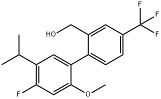 {2-[4-fluoro-2-methoxy-5-(propan-2-yl)phenyl]-5-(trifluoromethyl)phenyl}methanol