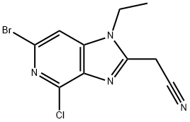2-(6-bromo-4-chloro-1-ethyl-1H-imidazo[4,5-c]pyridin-2-yl)acetonitrile